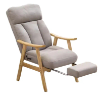 【木鈺堂】木質扶手多段調節躺椅(懶人椅、休閒躺椅、單人椅、躺椅、多段調節、帶腳踏)