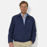 美國百分百【全新真品】Ralph Lauren RL 男 金馬 立領夾克 風衣外套4XB號 內格紋款 藍色 B035
