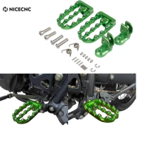 NICECNC Motorcycle Foot Pegs For KAWASAKI KLR650 8 Direction 360°Adjustment Accessori Moto Billet Aluminum CNC Machined Footrest
