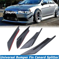 4PCS Universal Front Bumper Splitter Fin Canard Diffuser Valence Spoiler Lip For Mitsubishi Lancer 2008-2017 Car Accessories