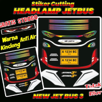 stiker Headlamp BUS Plastik Cutting miniatur Bus