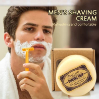 Shaving Cream Men's Mustache Shaving Soap Facial Care Goat Milk Beard Shaving Cream Beard Removal 100g refreshing comfortable