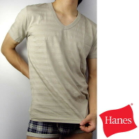 【Hanes】都會型男Y-SPEC系列V領條紋T恤