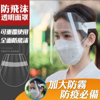 防疫防護頭戴式透明面罩 防塵罩(8入)