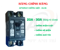 Aptomat, Cb bảo vệ điện giật, rò điện, quá tải 30A 2P dòng rò 15mA made in Japan ổ cắm đa năng thông