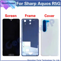 For Sharp Aquos R5G R5 SH-51A SHG01 SH-R50 LCD Display Touch Screen Digitizer Assembly Back Cover Rear Case Middle Frame