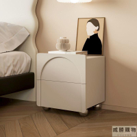 免運可開發票 床頭櫃  奶油風床頭櫃現代簡約實木輕奢高級感網紅創意白色臥室小型床邊櫃