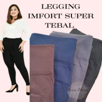 Legging Wanita  Panjang Polos Sport Anti Nyemplak Bahan Premium Celana Dewasa ❤ hitam regular warna 