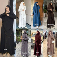 PROMO AISHA SET SYAR’I BY ARSY HIJAB SET KHIMAR SET CADAR UMROH HAJI SERAGAMAN ABAYA KHIMAR FK SET S