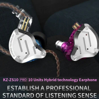 For KZ-ZS10 Pro Metal Earphone With Microphone Music HiFi Wired Headset Noice Cancelling In Ear Sport Game Earbuds Headphones