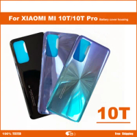 For Xiaomi Mi 10T Mi10T Pro Battery Cover Back Glass Panel Rear Door Housing Case With Adhesive + With Logo