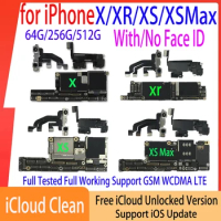 Free Shipping Unlock Mainboard for iPhone X XR XS Max Motherboard with Face ID 256gb Clean iCloud Unlocked Logic Board Plate