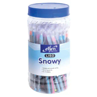 ELFEN LISO SNOWY ปากกาลูกลื่น แพ็ค50ด้าม สีน้ำเงิน.