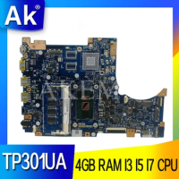 4GB RAM I3 I5 I7 CPU TP301UA original Notebook mainboard For Asus TP301U TP301UA TP301UJ Q303UA Laptop motherboard
