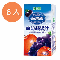 波蜜蔬果園葡萄蘋果綜合果汁飲料250ml(6入)/組【康鄰超市】