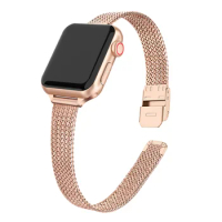 Milanese Strap For Apple watch band 44mm 40mm 45mm 41mm 49mm stainless steel correa bracelet iWatch series 3 4 5 SE 6 7 8 ultra