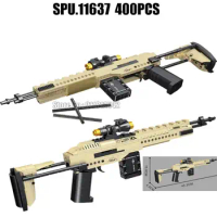70003 400pcs Military Weapon Gun Mk14 Sniper Rifle With Bullet Army Boy Building Blocks Toy