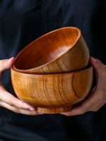 酸棗木碗木頭碗家用日式兒童飯碗大號木質湯碗木勺餐具套裝【林之色】