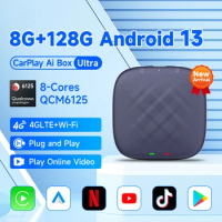 Upgrade CarPlay Ai Box Android 13 QCM6125 8-core Wireless Android Auto&amp;Apple CarPlay Netflix TV Box For OEM Wired CarPlay