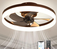 110V電風扇吸頂風扇燈北歐馬卡龍臥室客廳餐廳隱形LED吊扇燈 全館免運