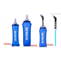 Soft Flask Folding TPU Water Bag with Straw, 250ML/500ML/600ML, Portable and Lightweight Hydration B