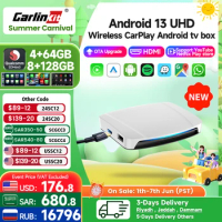 8+128G Carlinkit Tv Box Android 13 Wireless Carplay Car Box Mini Android Auto Wireless Adapter Qualcomm 8cores Fota Upgrade
