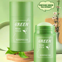 2pcs Green Tea Mask Face Cleansing Stick Mask Face Deep Clean Moisturizing Shrink Pores Blackhead Acne Facial Skin Care