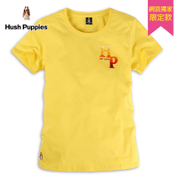 Hush Puppies T恤 女裝經典立體漸層品牌文字刺繡狗T恤