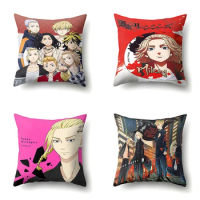 45x45cm Tokyo Revengers Anime Manga Cushion Cover Floor Pillow Case for Sofa Pillowcase Decoration