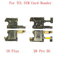 Sim Card Reader Holder Pins Tray Slot For TCL 10 Plus T782H 20 Pro 5G T810H Sim Card Reader Board Flex Cable Repair Parts