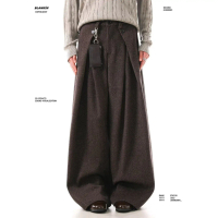 [COD FM ][COD FM] Brown Chenille Wide-Leg Pants, Fleece-Lined and Thickened, Winter 2025 New Style, 