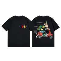 เสื้อยืดลายลิงสองด้าน LC Waikiki สำหรับผู้ชายและผู้หญิง สไตล์แฟชั่น Y2K คุณภาพผ้าฝ้ายสูง ทรงโอเวอร์ไ