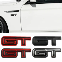Metal GT Logo Car Body Emblem Rear Trunk Badge Sticker for Ford Fiesta Focus Mondeo Kuga Ranger Mustang Everest Ecosport GT