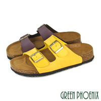 女拖鞋 雙皮帶釦 真皮中底 台灣製GREEN PHOENIX 波兒德】U60-20702