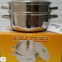 Panci bima 20cm/saucepot, stainlees steell steamer kukus 2 susun