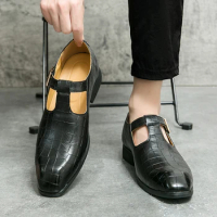 New Sandals Hot Sale Male Monk Strap Shoes 2023 Leather Male Driving Shoes Classic Men Casual Shoes Leather Fashion Shoes Men