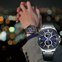 CITIZEN 星辰 鈦金屬 光動能三重日曆月相手錶 520送禮推薦-紫/42mm BU0066-11W