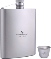 [3東京直購] Boundless Voyage Ti3062D 鈦合金酒壺 200ml + 鈦酒杯 15ml 適 威士忌 清酒 含漏斗