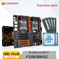 HUANANZHI-placa base X99 F8D PLUS LGA 2011-3 XEON X99 con Intel E5 2696 V4 * 2 con 4x32G DDR4 RECC, kit combinado de memoria