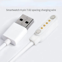4pin 7.62 Magnetic Charging Cable USB 2.0 Male to 4 Pin Magnetic Charger Cord KW18 KW88 KW98 DM09 GT88 GT68 KW08 Smart Watch