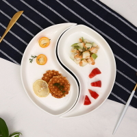 太極盤子網紅ins西餐盤陶瓷家用盤創意月亮拼盤水果盤八卦月牙盤