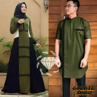 Goldie Shop Pakaian Muslim Couple Rabiya Army / Gamis Couple / Busana Muslim Pasangan / Baju Lebaran