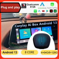 CarPlay Ai Box Plus Android 13 Netflix YouTube Wireless Android Auto &amp; CarPlay QCM6115 662 For VW Audi Kia Fiat Toyota 8+128G