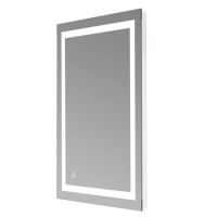 36"x 28" Square Built-in Light Strip Touch LED Bathroom Mirror Silver US Warehouse