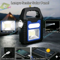 Lampu Senter LED Charger HP Solar Panel Waterproof USB Charge