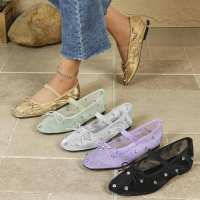 Summer New Marie Jane Shoes Net Sleeve Underground Light Barbecue Shoes Butterfly Water Grinding Sho