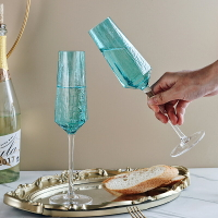 水晶香檳杯一對高顏值輕奢高腳杯雞尾酒紅酒杯子套裝新婚結婚禮物