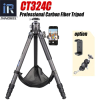 Professional Compact Carbon Fiber Camera Tripod with Stone Bag INNOREL CT324C for Canon Sony Nikon DSLR Camcorder,Max Load 25kg