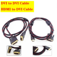 HDMI-compatible to DVI Cable DVI-D and DVI To DVI 24+1 Pin Plug Cable Gold Male-Male For Projector 1080P LCD DVD HDTV XBOX