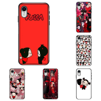 เคสโทรศัพท์ TPU, เคสอาร์ตดีไซน์ Pucca Garu, สำหรับ Xiaomi Redmi Note 11 12 13 14 15 Pro Plus, สีดำ, 